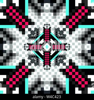 Pixel auf einem weißen Hintergrund Geometrische nahtlose Muster Vector Illustration Stock Vektor