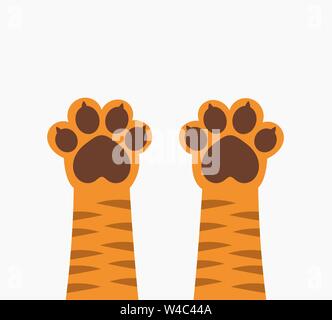 Ingwer tiger cat Pfoten. Vector Illustration. Stock Vektor