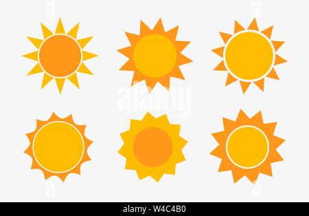 Satz von Sun Symbole. Vector Illustration. Stock Vektor