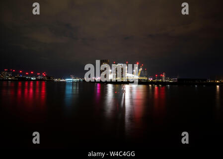 Millennium Dome (O2-Arena) in der Nacht, London England Großbritannien Stockfoto