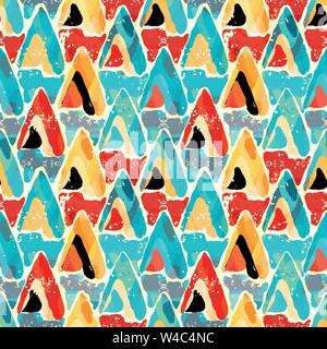 Helle geometrische nahtlose Muster grunge Effekt Stock Vektor