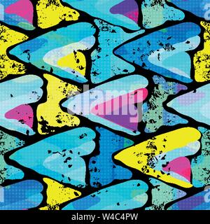 Grunge farbige Graffiti nahtlose Muster Stock Vektor