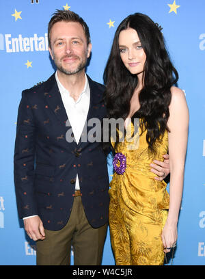 Juli 20, 2019, San Diego, Kalifornien, USA - Chris Hardwick und Lydia Hearst besucht die Entertainment Weekly Comic-Con Bash auf Float im Hard Rock Hotel. (Bild: © Billy Bennight/ZUMA Draht) Stockfoto