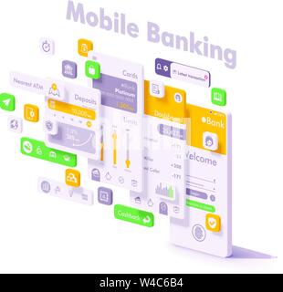 Vector mobile Internet Banking App Konzept Stock Vektor