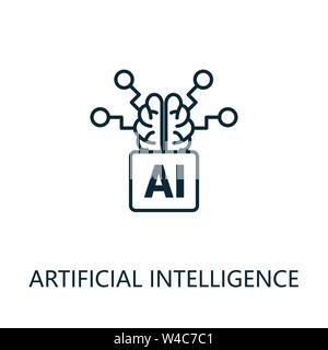 Artificial Intelligence thin line icon. Creative simple design from artificial intelligence icons collection. Outline artificial intelligence icon for Stock Vektor