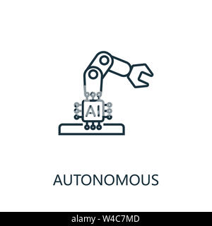 Autonomes Symbol mit dünnen Linien. Kreative einfache Design aus Künstliche Intelligenz Icons Sammlung. Skizzieren Sie autonome Symbol für Web-Design und mobile Stockfoto