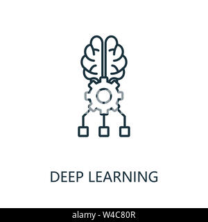 Deep Learning-Symbol mit dünnen Linien. Kreative einfache Design aus Künstliche Intelligenz Icons Sammlung. Skizzieren Sie Deep Learning Symbol für Web-Design und Stockfoto