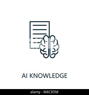 Ai Wissen thin line Symbol. Kreative einfache Design von künstlicher Intelligenz icons Collection. Umrisse ai wissen Symbol für Web Design und mobile Stock Vektor