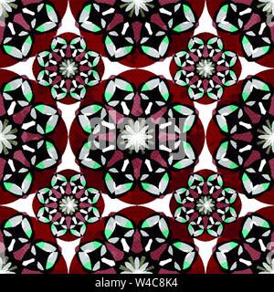 Red tribal Vintage nahtlose Muster grunge Textur Stock Vektor
