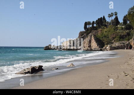 Strand fotografie Nerja Spanien Andalusien Costa del Sol Stockfoto