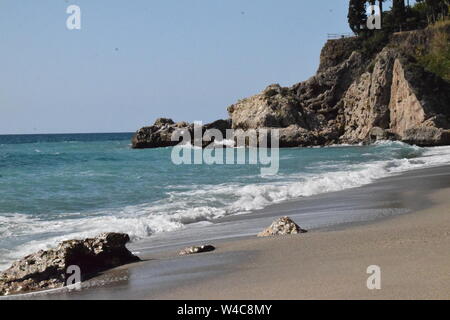 Strand fotografie Nerja Spanien Andalusien Costa del Sol Stockfoto