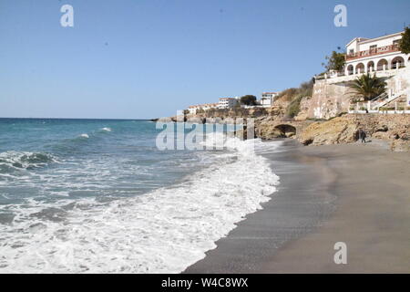 Strand fotografie Nerja Spanien Andalusien Costa del Sol Stockfoto