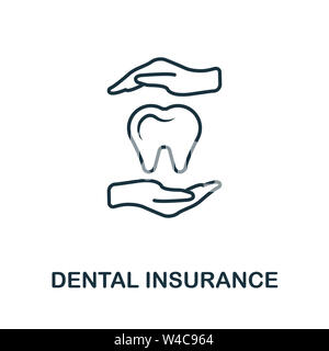 Symbol für die Übersicht der Zahnversicherung. Dünne Linien Stil Symbole aus Versicherung Symbole Sammlung. Web-Design, Apps, Software und Druck Einfache Zahnversicherung Stockfoto