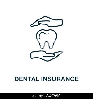 Symbol für die Übersicht der Zahnversicherung. Dünne Linien Stil Symbole aus Versicherung Symbole Sammlung. Web-Design, Apps, Software und Druck Einfache Zahnversicherung Stock Vektor