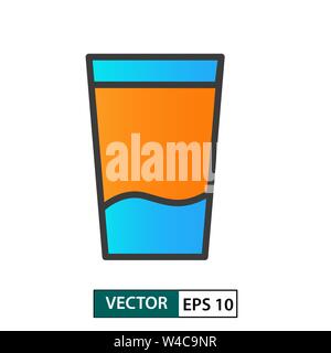 Glas Schale Symbol Vektor. Farbe Stil. Auf weissem Hintergrund. Vector Illustration EPS 10. Stock Vektor