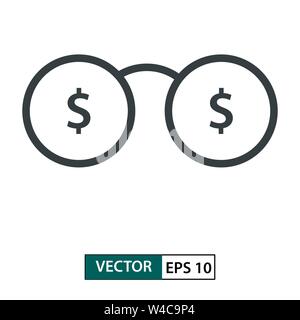Geld Symbol Vektor. Linienstil an. Auf weissem Hintergrund. Vector Illustration EPS 10. Stock Vektor