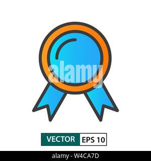 Vergabe Medaille Symbol Vektor. Farbe Stil. Auf weissem Hintergrund. Vector Illustration EPS 10. Stock Vektor