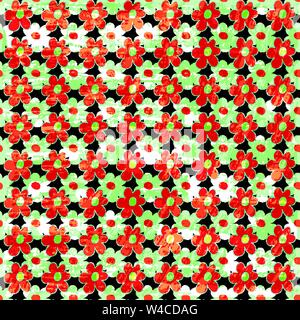 Kleine orange Blumen abstract grunge Textur nahtlose Muster Stock Vektor