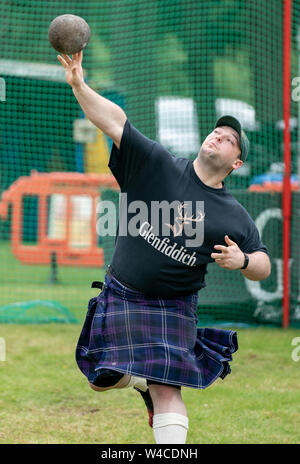 20. Juli 2019. Tomintoul Highland Games, Tomintoul, Moray, Schottland, Großbritannien. Dies ist eine Szene aus dem 175-Spiele. Bild Inhalt: - Stockfoto