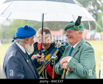 20. Juli 2019. Tomintoul Highland Games, Tomintoul, Moray, Schottland, Großbritannien. Dies ist eine Szene aus dem 175-Spiele. Bild Inhalt: - Seine gießt aber, Jim Stockfoto