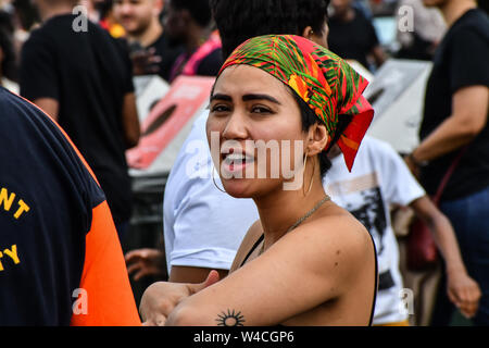 London, Großbritannien. 21 Juli, 2019. Lambeth Land zeigen 2019 ein Familienfest mit live Musik, Essen & Trinken, Kunst und Kultur und Tier Show im brockwell Park, London. Stockfoto