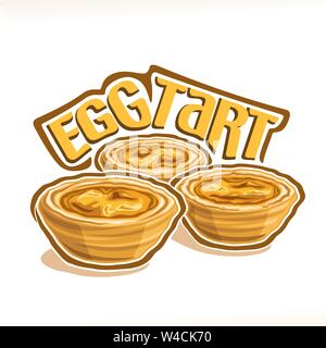 Vector Illustration des portugiesischen Dessert Ei Tart Stock Vektor