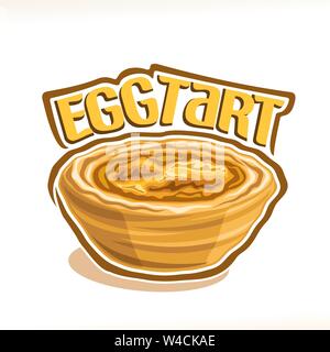 Vector Illustration des portugiesischen Dessert Ei Tart Stock Vektor