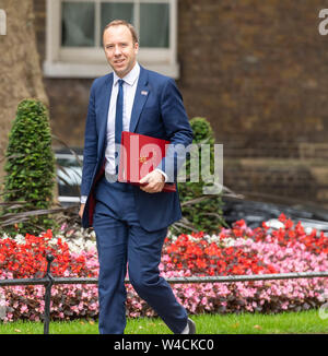 London, Großbritannien. 22. Juli, 2019. Matt Hancock, MP PC, Gesundheit Sekretärin kommt an 10 Downing Street, London. Credit: Ian Davidson/Alamy leben Nachrichten Stockfoto