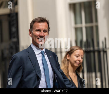 London, Großbritannien. 22. Juli, 2019. Jeremy Hunt MP PC, Außenminister, kommt an 10 Downing Street, London, wird davon ausgegangen, er ist ein Cobra Treffen auf dem Iran Krise Kredit Ian Davidson/Alamy Live News Kreditkarte an: Ian Davidson/Alamy leben Nachrichten Stockfoto