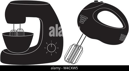 Hand Mixer und stand mixer Symbole Stock Vektor