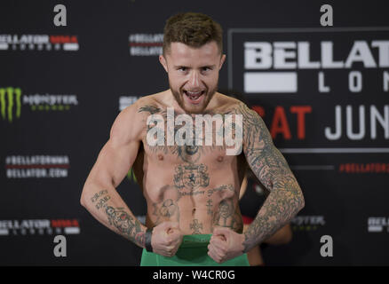 Bellator London zeremoniellen Wiegen Hauptkarte, Funktion und der Frauen kämpft Mit: James Gallagher Wo: London, Großbritannien Wann: 21 Jun 2019 Credit: Brightspark Fotos/WENN.com Stockfoto