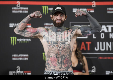 Bellator London zeremoniellen Wiegen Hauptkarte, Funktion und der Frauen kämpft mit: Aaron Chalmers Wo: London, Großbritannien Wann: 21 Jun 2019 Credit: Brightspark Fotos/WENN.com Stockfoto