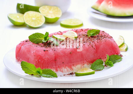 Eis Kuchen von Wassermelone, close-up Stockfoto