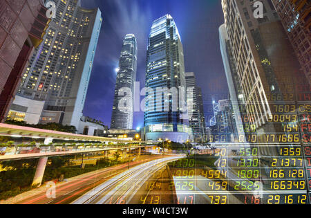 Stadtbild moderne Bürogebäude im Zentrum von Hong Kong. Stockfoto