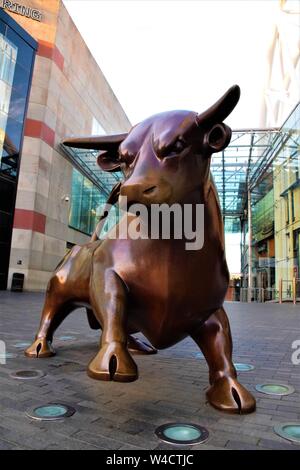Birmingham England Stierkampfarena stier Skulptur Stockfoto