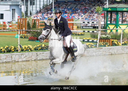 Felix HASSMANN, GER, auf SL Brazonado, Förderung, YAGEO-Preis, Jagd springen Test über Graeben und Waelle, am 19.07.2019, Welt des Pferdesports, CHIO Aachen 2019 vom 16.07 - 21.07.2019 in Aachen/Deutschland; | Verwendung weltweit Stockfoto