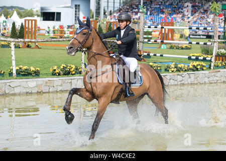 Sameh EL DAHAN, EGY, auf Farbe Mädchen, Förderung, YAGEO-Preis, Jagd springen Test über Graeben und Waelle, 19.07.2019, Welt des Pferdesports, CHIO Aachen 2019 vom 16.07 - 21.07.2019 in Aachen/Deutschland; | Verwendung weltweit Stockfoto