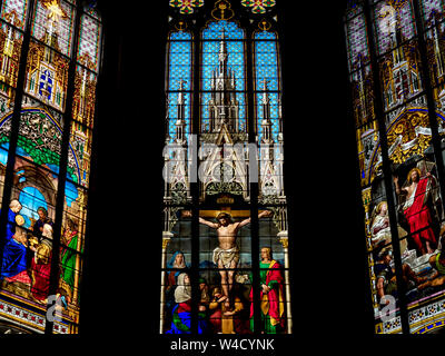 Elisabeth Kirche in Basel, Innenansicht, majestätischen Architektur, Schweizer Stockfoto