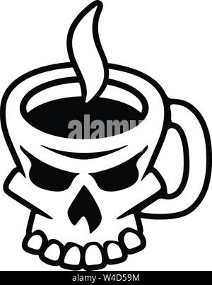 Kaffee Schädel isoliert Vector Illustration Stock Vektor