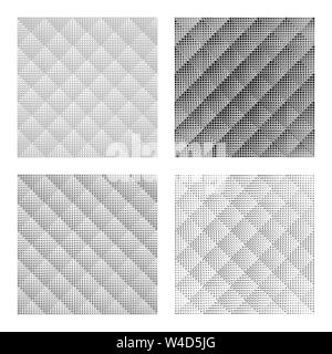Set schwarz-weiß nahtlose Muster. Abstrakte futuristische Geschenkpapier Hintergrund. Vektor Regelmäßige 3D-Textur. Moderne Band geometrischen Design. Stock Vektor