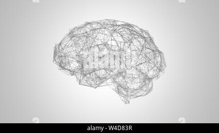 Abstrakte geometrische Gehirn mit dreieckigen Polygone, Netzwerkverbindungen Stockfoto