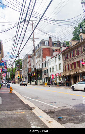 Hauptstraße von alten Ellicott City. Stockfoto