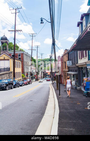 Hauptstraße in Ellicott City, Maryland Stockfoto