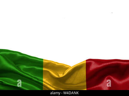Mali Flagge auf weißem Hintergrund mit Platz für Ihren Text isoliert. Stockfoto
