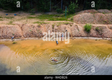 Trebonsko Region zeichnet sich durch eine außergewöhnliche Vielfalt an Lebensräumen. Die wertvollsten Biotope der Trebon region Stockfoto