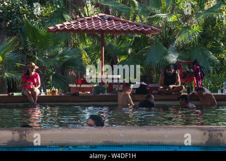 Natürliches Thermalbad. Culiacan, Sinaloa. Mexiko Stockfoto