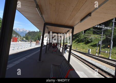 Bahnhof Bergün, Schweiz Stockfoto