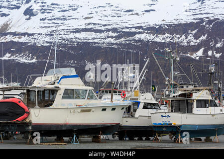 Bootswerft, Valdez, Prince William Sound, Alaska, USA Stockfoto