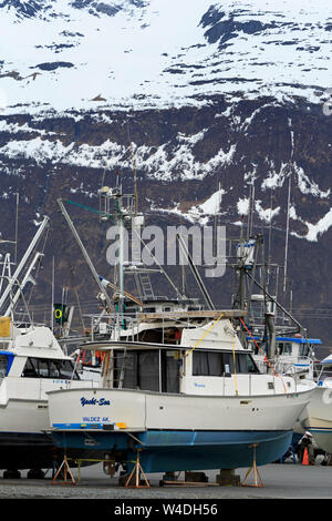 Bootswerft, Valdez, Prince William Sound, Alaska, USA Stockfoto