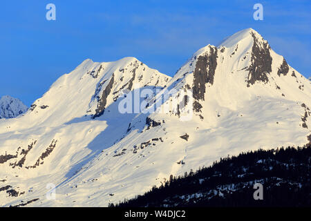 Chugach Mountains über Valdez, Prince William Sound, Alaska, USA Stockfoto